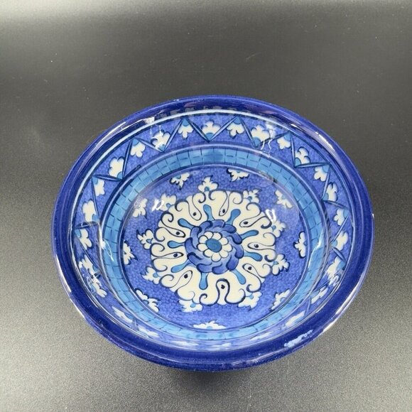 Vintage Turkish Hand Painted Round Dish Plate Bowl Hand Made Folk Art Bowl Dish - Picture 11 of 13